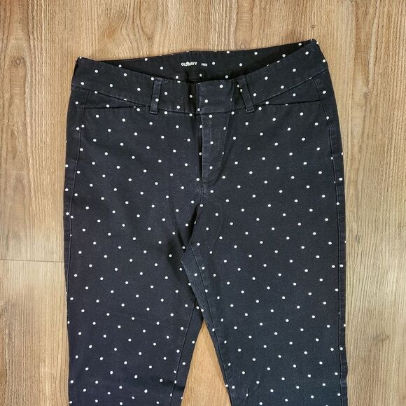☔️💜Old Navy Black w/White Polka Dot Pixie Pants Size 6 Tall - Picture 9 of 13
